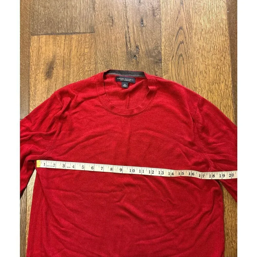 Banana Republic men’s red silk cashmere crewneck sweater M
